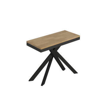 Saki Evolution console table with anthracite legs and frame - Saki Evolution extendable console table 90x40/300 cm, white ash, anthracite legs