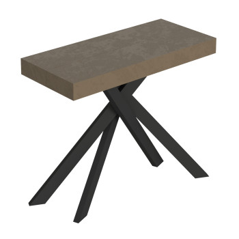 Saki console table with anthracite legs - Saki Small cashmere extendable console table 90x40/196 cm with anthracite legs