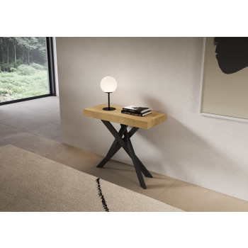 Saki console table with anthracite legs - Saki cashmere extendable console table 90x40/300 cm with anthracite legs