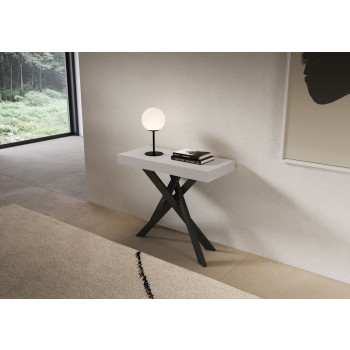 Saki console table with anthracite legs - Saki cashmere extendable console table 90x40/300 cm with anthracite legs