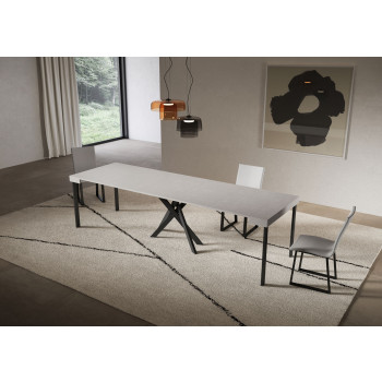 Saki console table with anthracite legs - Saki cashmere extendable console table 90x40/300 cm with anthracite legs