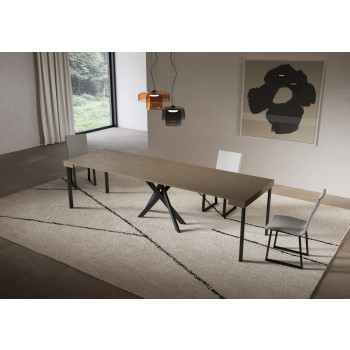 Saki console table with anthracite legs - Saki cashmere extendable console table 90x40/300 cm with anthracite legs