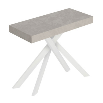 Saki console table with white legs - Extendable console table 90x40/196 cm Saki Small cashmere with white legs