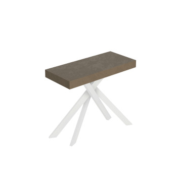 Saki console table with white legs - Extendable console table 90x40/196 cm Saki Small cashmere with white legs