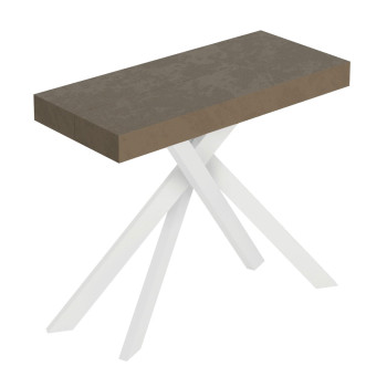 Saki console table with white legs - Extendable console table 90x40/196 cm Saki Small cashmere with white legs