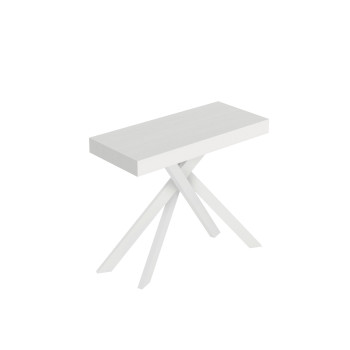 Saki console table with white legs - Extendable console table 90x40/196 cm Saki Small cashmere with white legs