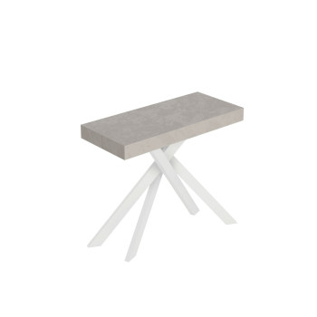 Saki console table with white legs - Extendable console table 90x40/196 cm Saki Small cashmere with white legs