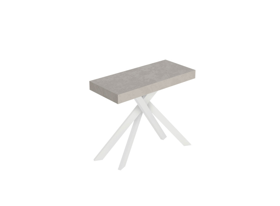 Saki console table with white legs - Extendable console table 90x40/300 cm Saki cashmere with white legs