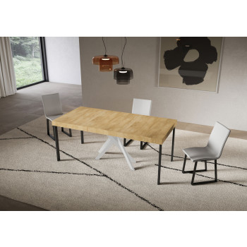 Saki Premium Console Table with White Legs - Extendable Console Table 90x40/196 cm Saki Small Premium Cashmere with White Legs