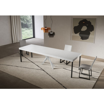 Saki Premium Console Table with White Legs - Extendable Console Table 90x40/300 cm Saki Premium Cashmere with White Legs