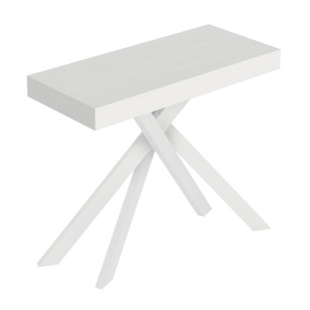 Saki Premium Console Table with White Legs - Extendable Console Table 90x40/300 cm Saki Premium Cashmere with White Legs
