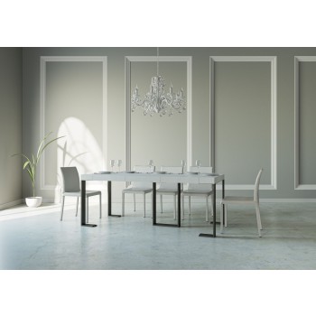 Sintesi console table with anthracite frame - Extendable console table 90x40/196 cm Sintesi Small Premium Natural Oak with anthracite frame