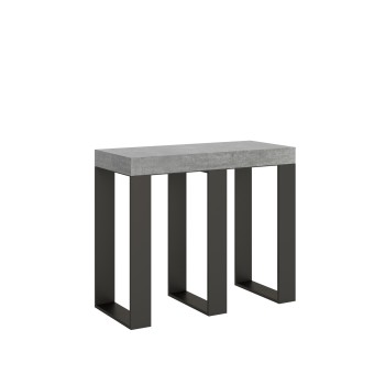 Sintesi console table with anthracite frame - Extendable console table 90x40/196 cm Sintesi Small Premium Natural Oak with anthracite frame