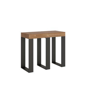 Sintesi console table with anthracite frame - Extendable console table 90x40/300 cm Sintesi White Ash with anthracite frame