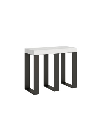 Sintesi console table with anthracite frame - Extendable console table 90x40/300 cm Sintesi White Ash with anthracite frame