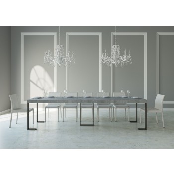 Sintesi console table with anthracite frame - Extendable console table 90x40/300 cm Sintesi Premium Natural Oak with anthracite frame