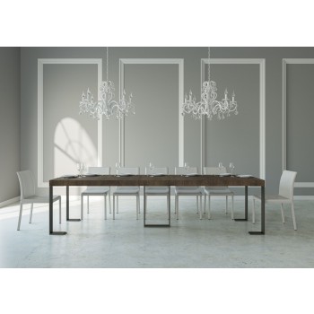 Sintesi console table with anthracite frame - Extendable console table 90x40/300 cm Sintesi Premium Natural Oak with anthracite frame