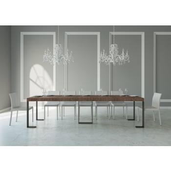 Sintesi console table with anthracite frame - Extendable console table 90x40/300 cm Sintesi Premium Natural Oak with anthracite frame