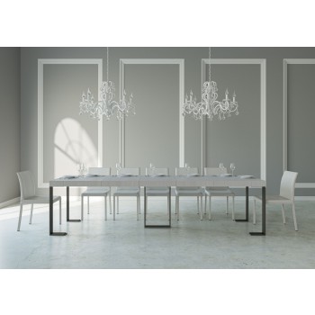 Sintesi console table with anthracite frame - Extendable console table 90x40/300 cm Sintesi Premium Natural Oak with anthracite frame