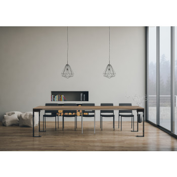 Tecno Evolution console table with anthracite legs and frame - Extendable console table 90x40/300 cm Tecno Evolution white ash with anthracite frame and legs