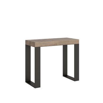 Tecno console table with anthracite legs - Extendable console table 90x40/196 cm Tecno Small Premium natural oak with anthracite legs