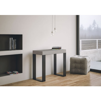 Tecno console table with anthracite legs - Tecno extendable console table 90x40/300 cm white ash with anthracite legs