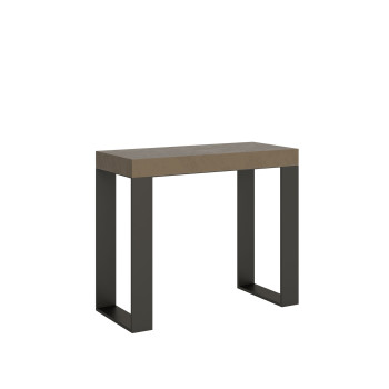 Tecno console table with anthracite legs - Tecno extendable console table 90x40/300 cm white ash with anthracite legs