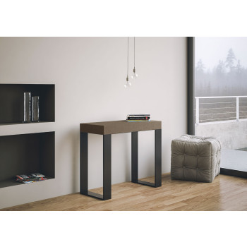 Tecno console table with anthracite legs - Tecno extendable console table 90x40/300 cm white ash with anthracite legs