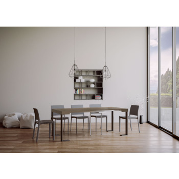 Tecno console table with anthracite legs - Tecno extendable console table 90x40/300 cm white ash with anthracite legs