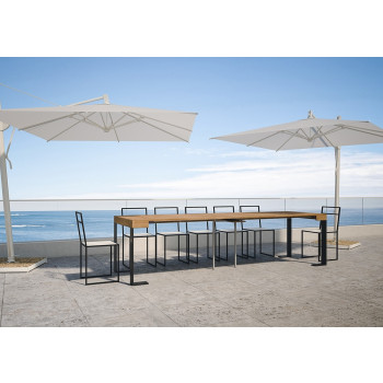 Tecno console table with anthracite legs - Tecno extendable console table 90x40/300 cm white ash with anthracite legs