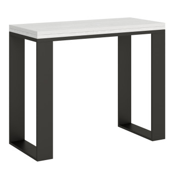 Tecno console table with anthracite legs - Tecno extendable console table 90x40/300 cm white ash with anthracite legs