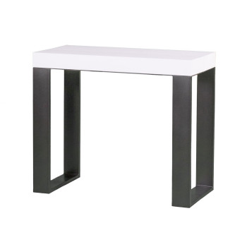 Tecno console table with anthracite legs - Tecno extendable console table 90x40/300 cm white ash with anthracite legs