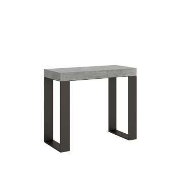 Tecno console table with anthracite legs - Tecno Premium extendable console table 90x40/300 cm in natural oak with anthracite legs