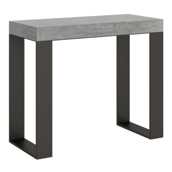 Tecno console table with anthracite legs - Tecno Premium extendable console table 90x40/300 cm in natural oak with anthracite legs