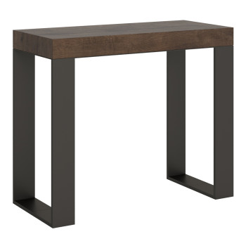 Tecno console table with anthracite legs - Tecno Premium extendable console table 90x40/300 cm in natural oak with anthracite legs