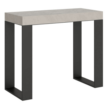 Tecno console table with anthracite legs - Tecno Premium extendable console table 90x40/300 cm in natural oak with anthracite legs