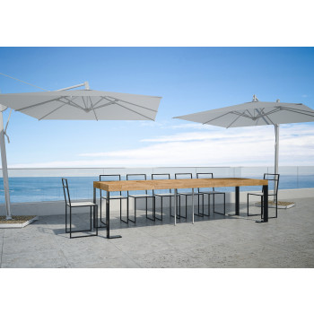 Tecno console table with anthracite legs - Tecno Premium extendable console table 90x40/300 cm in natural oak with anthracite legs