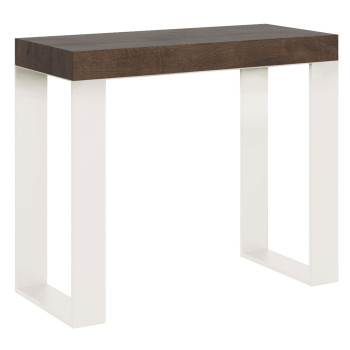 Tecno console table with white legs - Extendable console table 90x40/196 cm Tecno Small white ash with white legs
