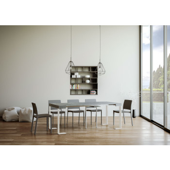 Tecno console table with white legs - Extendable console table 90x40/196 cm Tecno Small white ash with white legs