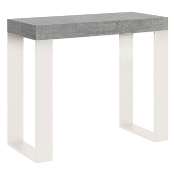 Tecno console table with white legs - Extendable console table 90x40/196 cm Tecno Small white ash with white legs