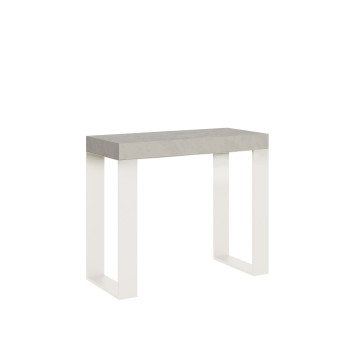 Tecno console table with white legs - Extendable console table 90x40/196 cm Tecno Small white ash with white legs