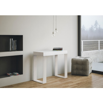 Tecno console table with white legs - Extendable console table 90x40/196 cm Tecno Small white ash with white legs
