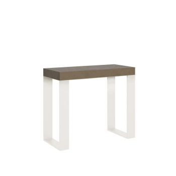 Tecno console table with white legs - Extendable console table 90x40/196 cm Tecno Small white ash with white legs