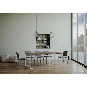 Tecno console table with white legs - Extendable console table 90x40/196 cm Tecno Small white ash with white legs