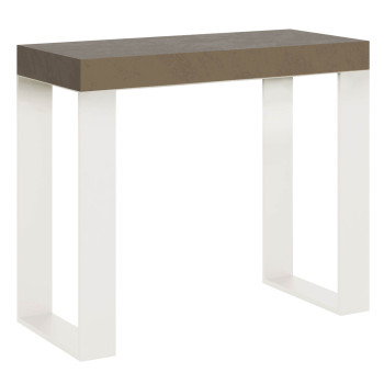 Tecno console table with white legs - Extendable console table 90x40/196 cm Tecno Small white ash with white legs