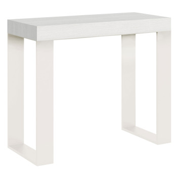 Tecno console table with white legs - Extendable console table 90x40/196 cm Tecno Small white ash with white legs