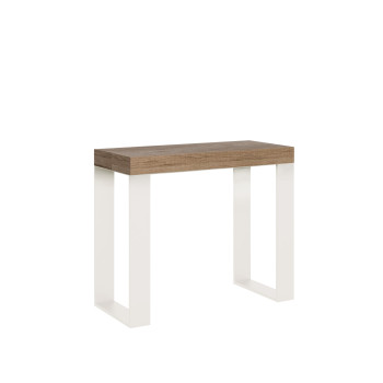 Tecno console table with white legs - Extendable console table 90x40/196 cm Tecno Small white ash with white legs