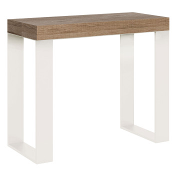 Tecno console table with white legs - Extendable console table 90x40/300 cm Tecno white ash with white legs