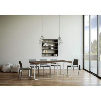 Tecno console table with white legs - Extendable console table 90x40/300 cm Tecno white ash with white legs