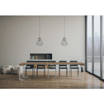 Tecno console table with white legs - Extendable console table 90x40/300 cm Tecno white ash with white legs